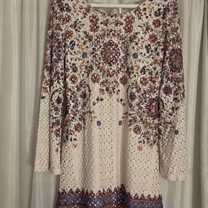 Xhilaration Multicolor Patterned Long Sleeve Dress